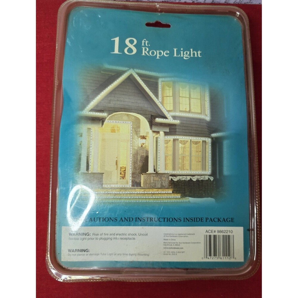 Celebrations Blue 18 ft Outdoor Indoor Accent Rope Light NIP ACE 9862210